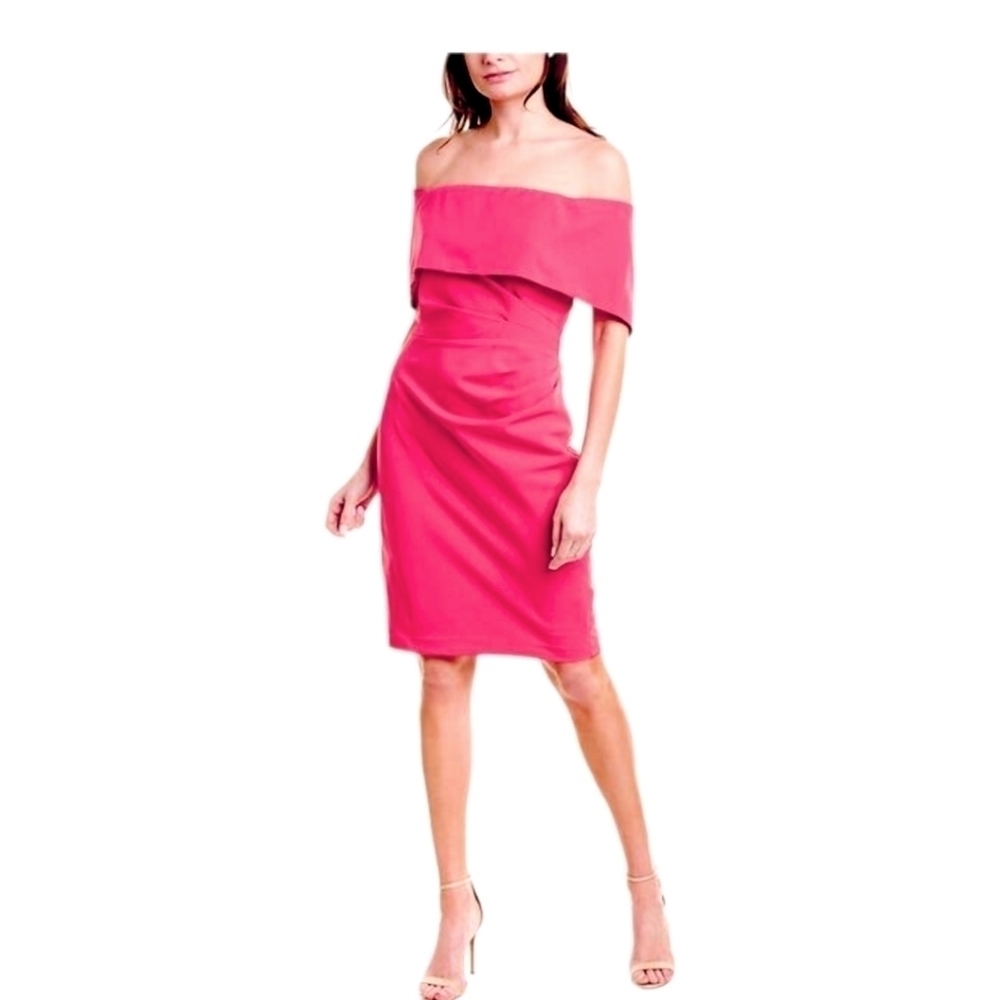 NWT Marina Hot Ponk Off-Shoulder Dress
